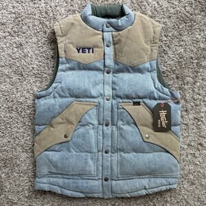 RARE Howler Brothers x Yeti Rounder Vest Jacket Denim Blue Men’s Size Small NWT